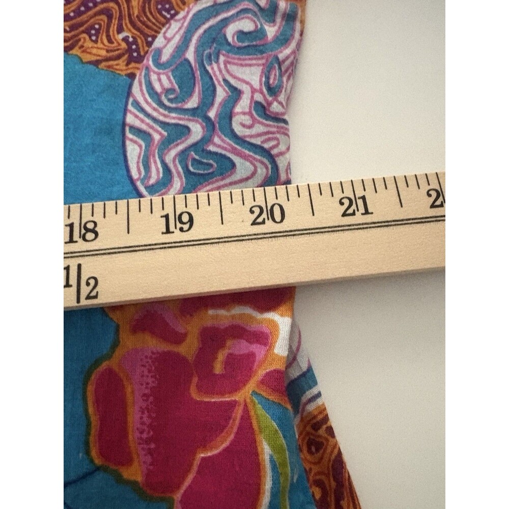 Kikisol Tunic Top Womens L Blue Floral Lagenlook Coastal Resort Vacation Coverup - Picture 10 of 15